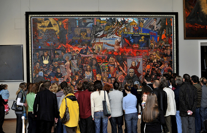 Spectators in the Gallery of Ilya Glazunov in Moscow